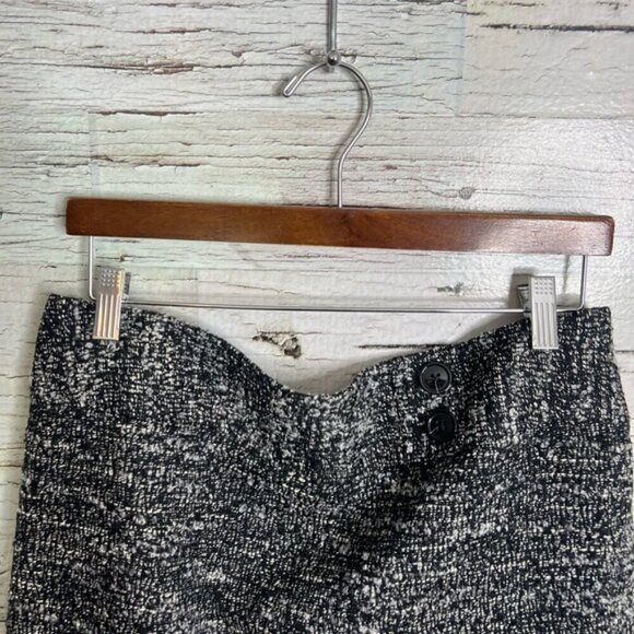Ann Taylor Black Pencil Mini Skirt tweed gray size 12 - Picture 3 of 6
